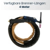 WIG-Schweißbrenner Abicor Binzel Typ ABITIG GRIP 26, MAG-Zentralanschluss, 4 Meter